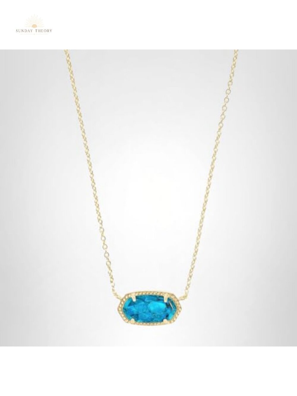 14k Gold-Plated Elisa Pendant Necklace with Turquoise Stone